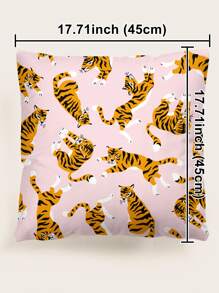 Tiger Print Cushion Cover Without Filler - Multicolor - View 8