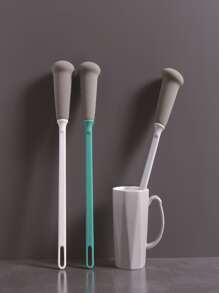 1pc Long Handle Cleaning Brush, Simple Bottle Cleaning Brush For Kitchen - Grey - View 3