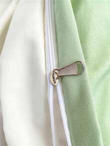 Two Tone Duvet Cover Set Without Filler - White - View 7