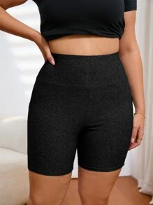 SHEIN EZwear Quần lót kích thước lớn màu trơn Giải trí - màu đen - Xem 1