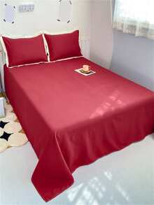 Two Tone Duvet Cover Set Without Filler - Red - View 4