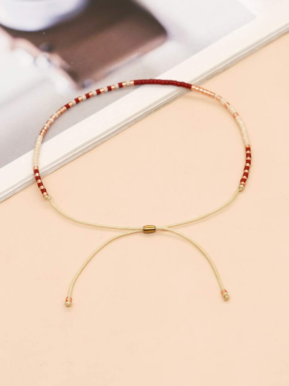 1pc Colorful Beaded Adjustable Bracelet For Women, Fashionable Daily Wear, Suitable As New Year Gift
