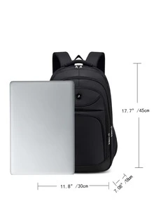 Minimalist Laptop Backpack Suitable For 15.6 Inches Laptop - Black - View 3
