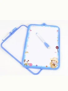 1 set Pizarra blanca con gráficos de dibujos animados, pizarra blanca multifuncional moderna para estudiantes - Azul - Ver 2