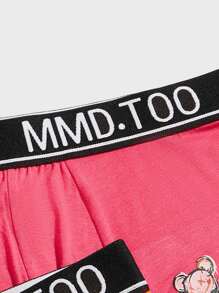 Men 3pcs Cartoon Graphic Contrast Letter Tape Boxer Brief - Multicolor - View 4