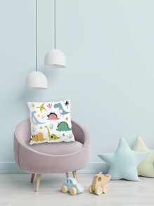 Cartoon Dinosaur Print Cushion Cover Without Filler - Multicolor - View 3