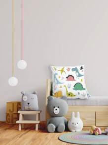 Cartoon Dinosaur Print Cushion Cover Without Filler - Multicolor - View 4