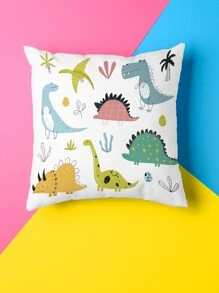 Cartoon Dinosaur Print Cushion Cover Without Filler - Multicolor - View 6