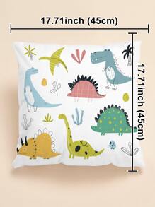 Cartoon Dinosaur Print Cushion Cover Without Filler - Multicolor - View 8