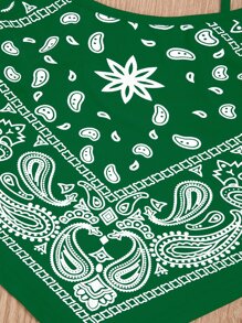 SHEIN VCAY Paisley Print Hanky Hem Cami Top - Green - View 5