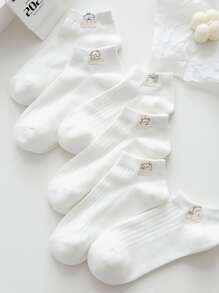 6 双休闲简约纯色隐形乐福鞋袜子 - 彩色 - 查看 4