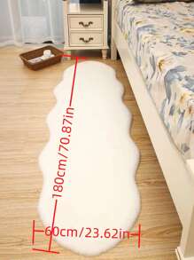 Faux Rabbit Fur Rug, White 2x6 Ft Soft Fluffy Faux Fur Runner Rug, Shaggy Area Rug For Bedroom, Living Room, Machine Washable Nursery Rug - White - View 4