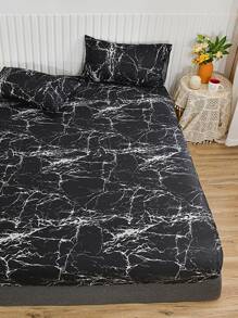 1 Hoa Văn Đá Cẩm Thạch Có Thể Giặt Được Được Trang Bị Tờ, Chất Liệu Vải Mềm Mại Được Trang Bị Dưới Tấm Cho Phòng Ngủ, Tất Cả Các Mùa - Nhiều màu - Xem 4