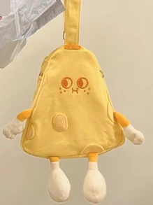 Medium Novelty Bag Cartoon Cheese Design - Yellow - View 1