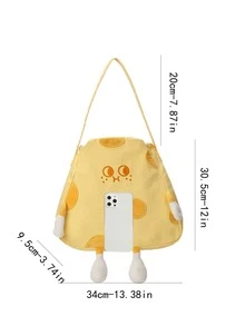 Medium Novelty Bag Cartoon Cheese Design - Yellow - View 3