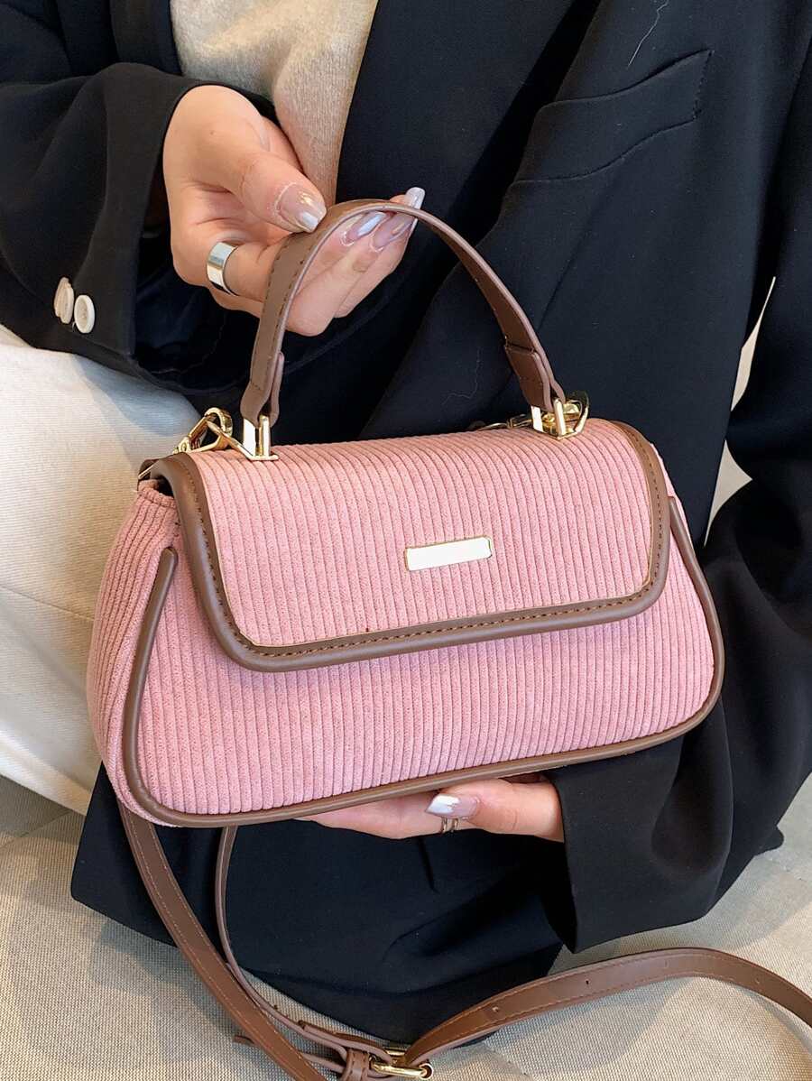 LECEY Túi đeo vai mini thời trang màu hồng có thể đeo vai hoặc xách tay - Hồng - Xem 1