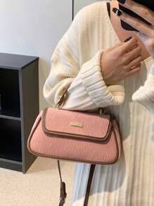 LECEY Túi đeo vai mini thời trang màu hồng có thể đeo vai hoặc xách tay - Hồng - Xem 2