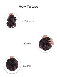 Updo tóc ngắn tổng hợp với móng vuốt - màu đen - Xem 3