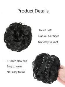 Updo tóc ngắn tổng hợp với móng vuốt - màu đen - Xem 4