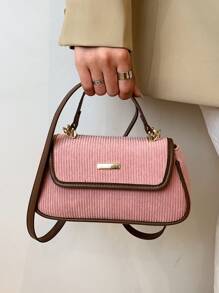 LECEY Túi đeo vai mini thời trang màu hồng có thể đeo vai hoặc xách tay - Hồng - Xem 7