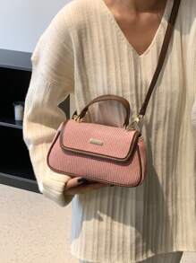 LECEY Túi đeo vai mini thời trang màu hồng có thể đeo vai hoặc xách tay - Hồng - Xem 8