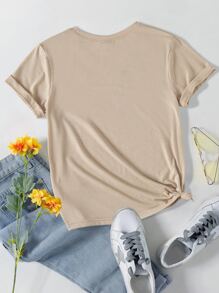 SHEIN Mommy And Me Matching Outfits (3 Pieces Are Sold Separately) - Khaki - View 2