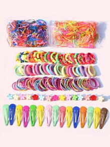 780 piezas/Juego Accesorios para el cabello: Horquillas, pinzas para el cabello, lazos para el cabello, diademas, colores aleatorios - Multicolor - Ver 2