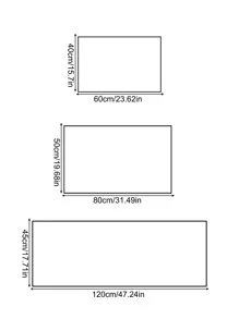 1 pieza Alfombra unicolor de microfibra para la cocina, chenilla ultra suave lavable de secado rápido y absorbente de agua para el baño o dormitorio, decoración del hogar - Gris - Ver 3