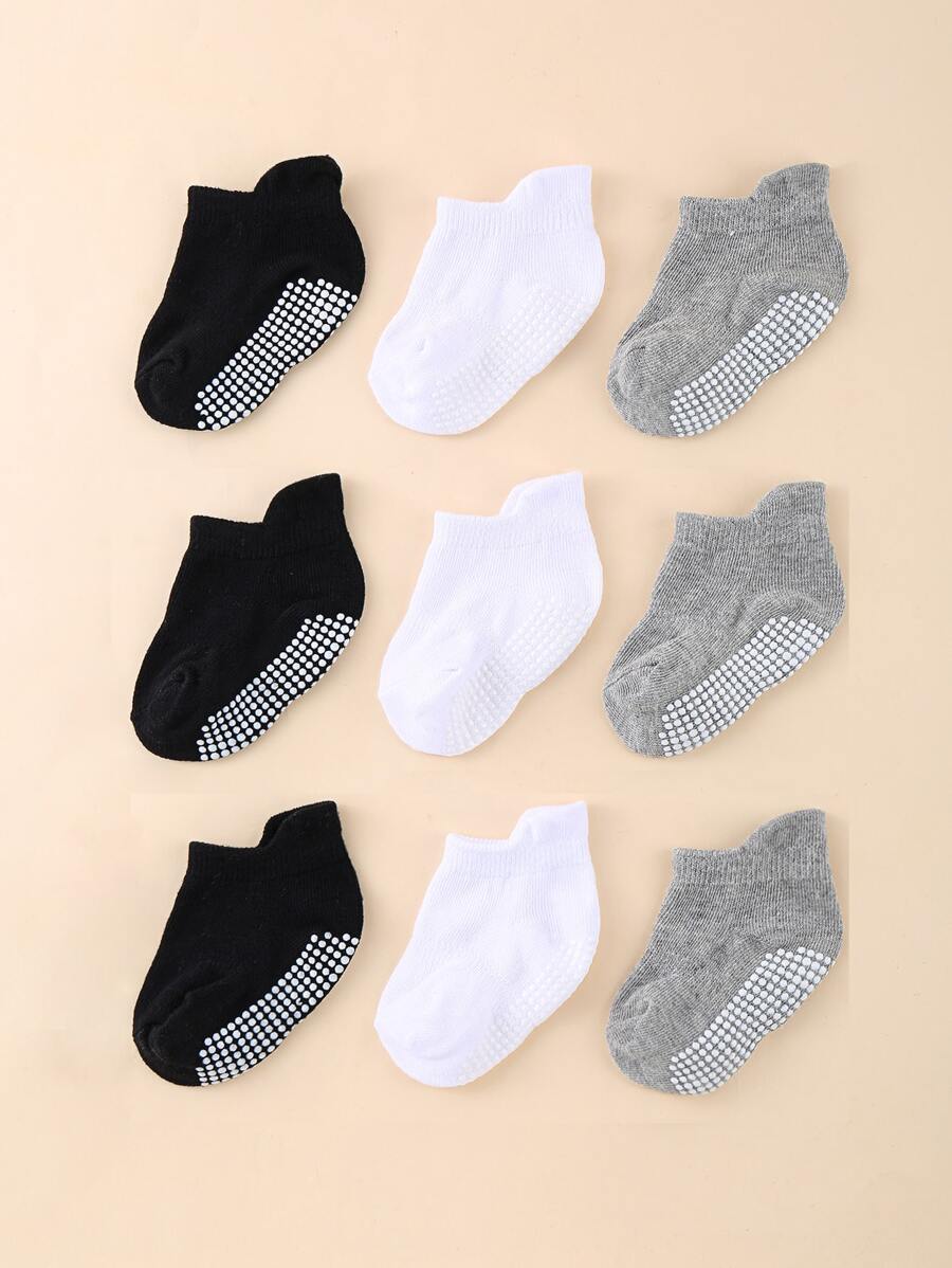9對嬰兒素色襪子 - 彩色 - 查看 1