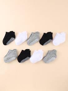 9對嬰兒素色襪子 - 彩色 - 查看 3