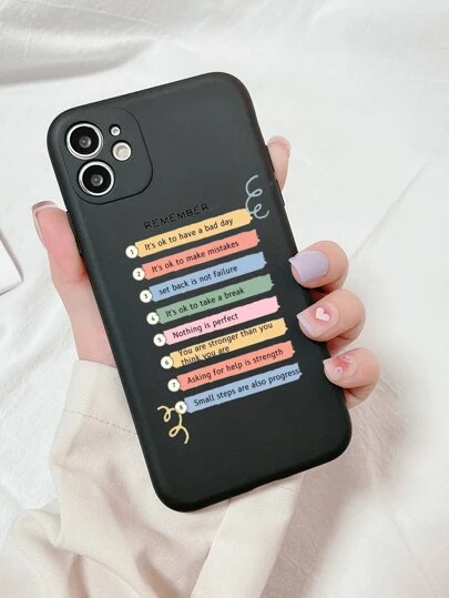 Apple Slogan Graphic Phone Case Compatible With IPhone15/15Plus/15Pro/15Promax