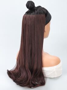 夾片中等小波浪合成纖維接髮 - 咖啡棕 - 查看 3