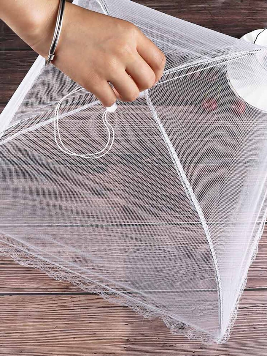 1入組白色網狀食品罩廚房用防飛食品罩 - 白色 - 查看 1