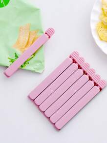 5pcs/set Pink Food Clip, PP Food Sealing Clip For Kitchen - Pink - View 1
