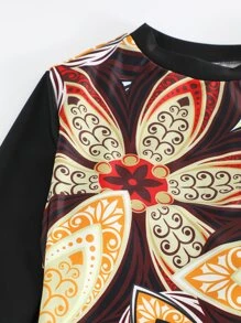 Đồ bơi Burkini trùm kín toàn thân in hoa có mũ - Nhiều màu - Xem 6