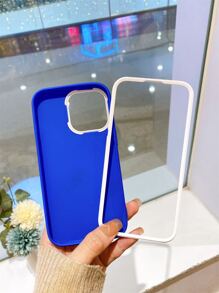 1pc Liquid 3-In-1 Single-Layer Protective Phone Case - Royal Blue - View 6