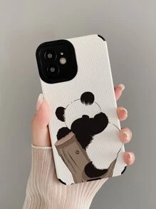 可爱手机壳 1 件 TPU 皮革熊猫图案手机壳，适用于 Apple iPhone 14、13 Pro Max、12、11、7Plus、X、iPhone 16、16 Pro、16 Plus、16 Pro Max - 彩色 - 查看 1