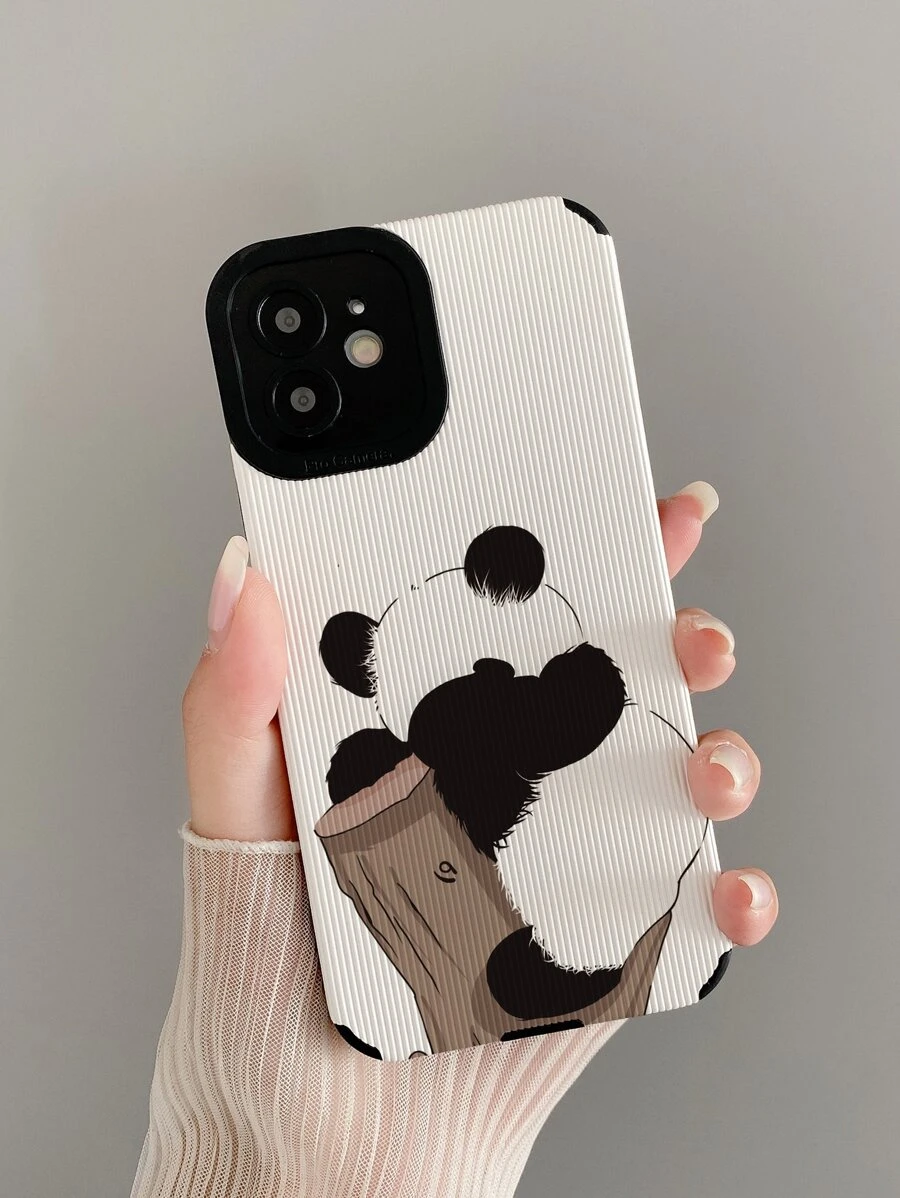 可爱手机壳 1 件 TPU 皮革熊猫图案手机壳，适用于 Apple iPhone 14、13 Pro Max、12、11、7Plus、X、iPhone 16、16 Pro、16 Plus、16 Pro Max - 彩色 - 查看 1