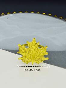 4pcs/set Zinc Alloy Napkin Ring, Creative Maple Leaf Decor Napkin Holder Ring For Kitchen - Gold - View 3