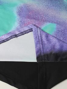 Summer Black Graphic Sexy Bodycon Crop Short Sleeve Top For Woman - Multicolor - View 5