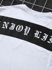 Manfinity LEGND Men's Loose Fit Sleeveless Tank Top With Letter Print - White - View 3