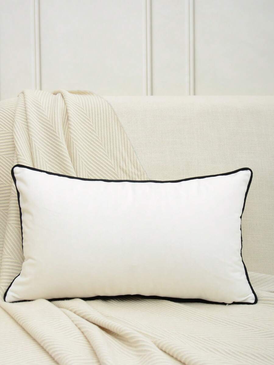 Plain Lumbar Pillow Cover Without Filler, Simple Throw Pillow Cover, Pillow Insert Not Include, For Sofa, Living Room