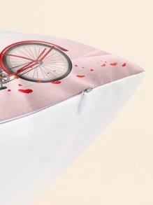 Heart Print Cushion Cover, Valentine's Day Throw Pillow Case, For Sofa Home Decor, Pillow Insert Not Include - Multicolor - View 2