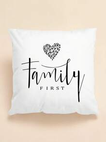 Letter Graphic Cushion Cover, Modern Throw Pillow Case, Pillow Insert Not Include, For Sofa, Home Decor - White - View 1