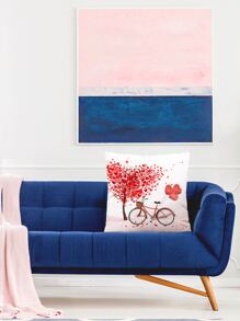 Heart Print Cushion Cover, Valentine's Day Throw Pillow Case, For Sofa Home Decor, Pillow Insert Not Include - Multicolor - View 3