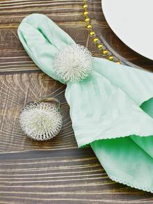 4pcs/set Iron Napkin Ring, Creative Flower Decor Napkin Holder Ring For Kitchen - Silver - View 1