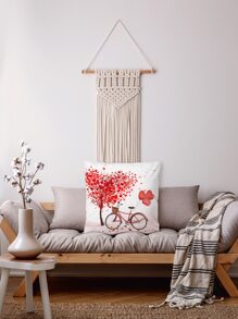 Heart Print Cushion Cover, Valentine's Day Throw Pillow Case, For Sofa Home Decor, Pillow Insert Not Include - Multicolor - View 5