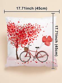 Heart Print Cushion Cover, Valentine's Day Throw Pillow Case, For Sofa Home Decor, Pillow Insert Not Include - Multicolor - View 8