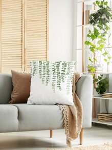 Leaf Print Cushion Cover, Throw Pillow Case, Pillow Insert Not Include, For Sofa, Living Room, For Spring - Multicolor - View 2