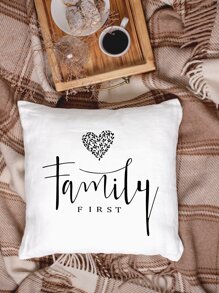 Letter Graphic Cushion Cover, Modern Throw Pillow Case, Pillow Insert Not Include, For Sofa, Home Decor - White - View 6
